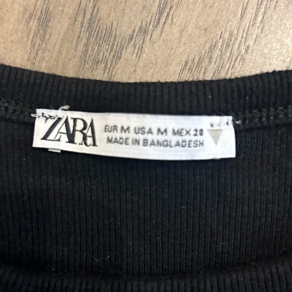 Zara black cropped tank top size M - Picture 4 of 6